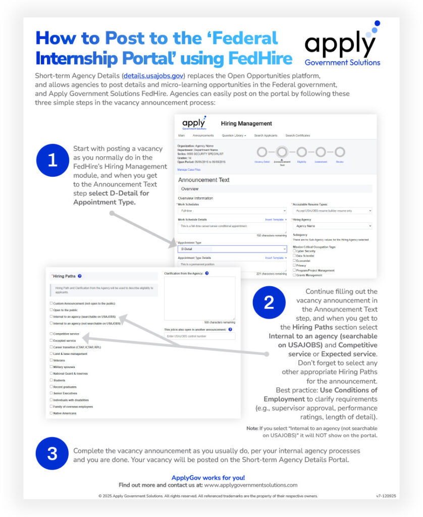 Federal Internship Posting Guide