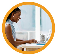 lady typing on laptop