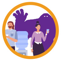 man and woman holding smartphone clipart