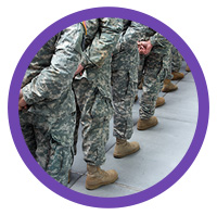 Soldiers on uniform lined up