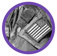 Veterans badge on the uniform