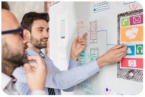 A man explaining a workflow