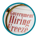 government-hiring-freeze through a magnifying glass
