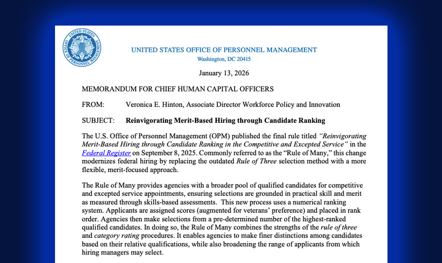 Reinvigorating Merit-Based Hiring through Candidate Ranking CHCO Memo (various OPM resources in this memo)