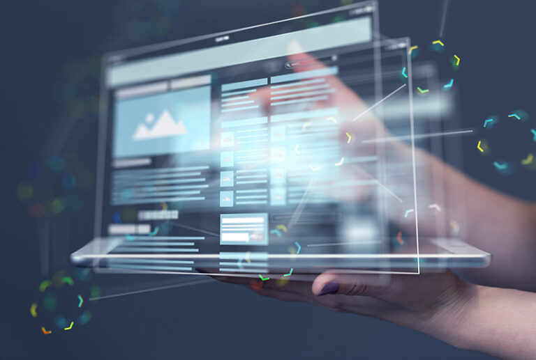 Apply Government Solutions FedHire's Hiring Management- hand pointing at a floating screen overlay