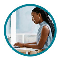 a woman working at the offiece